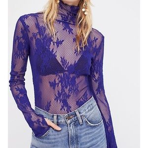 Free People intimates lacy turtleneck. Never worn